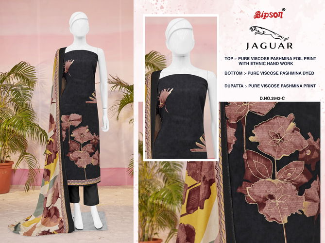 Jaguar 2941 By Bipson Viscose Pashmina Printed Dress Material Wholesale Shop In Surat